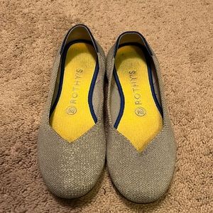 Rothys metallic silver flats